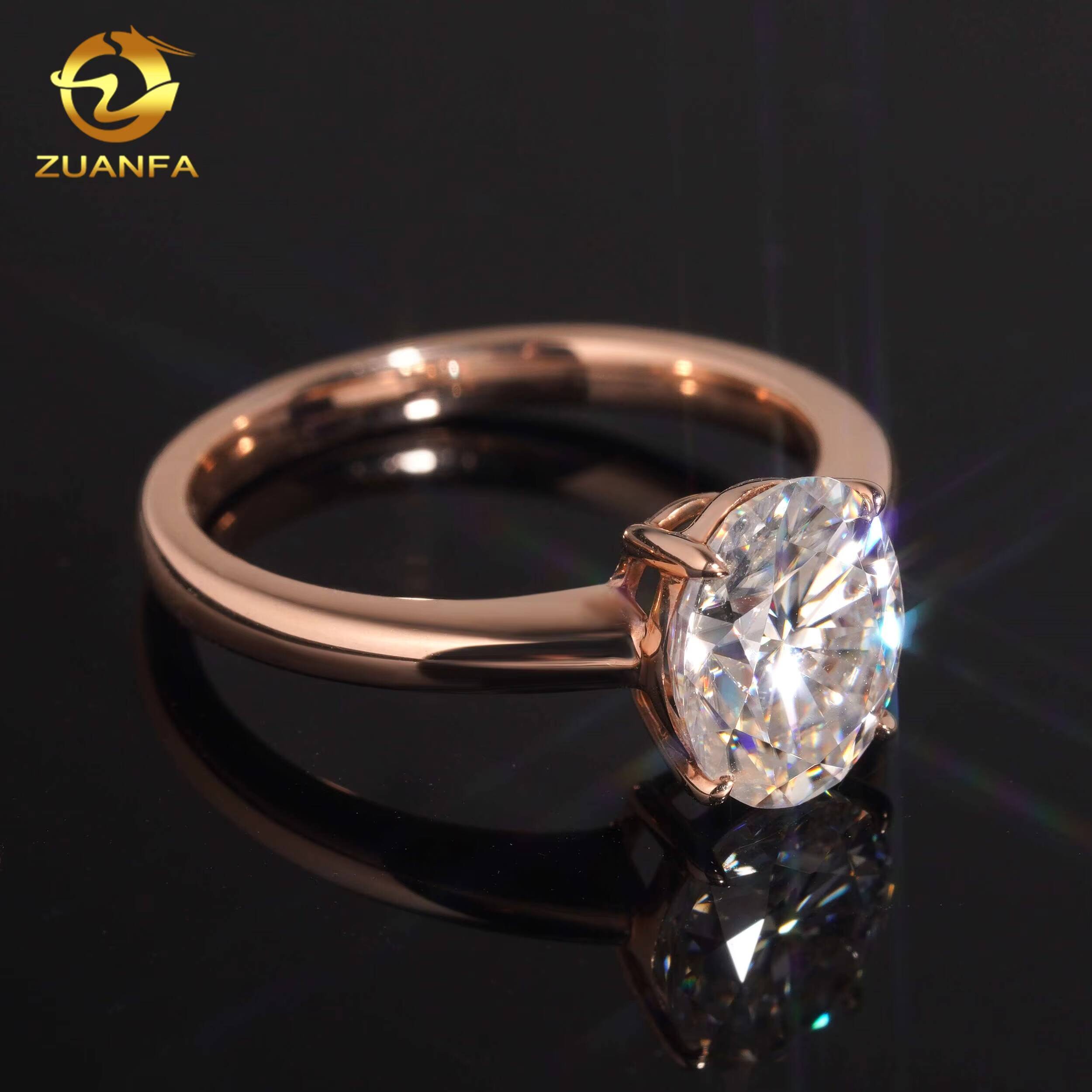 Custom Pass Diamond Test 2carat Oval Cut Moissanite Real Gold 10K 14K 18K RoseYellowWhite Gold Wedding Engagement Ring