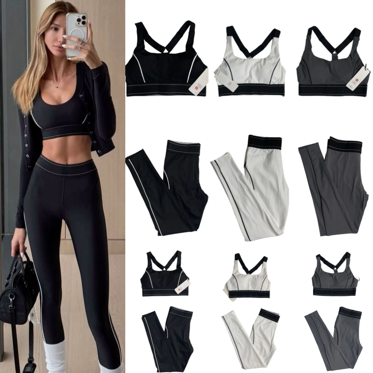 2025 NEW 10A Breathable Set Tops Sports Bra+Leggings High End Low Back Dance Yoga Outfits Summer Women Running Fiess Pilates aloliness women clothes Sets