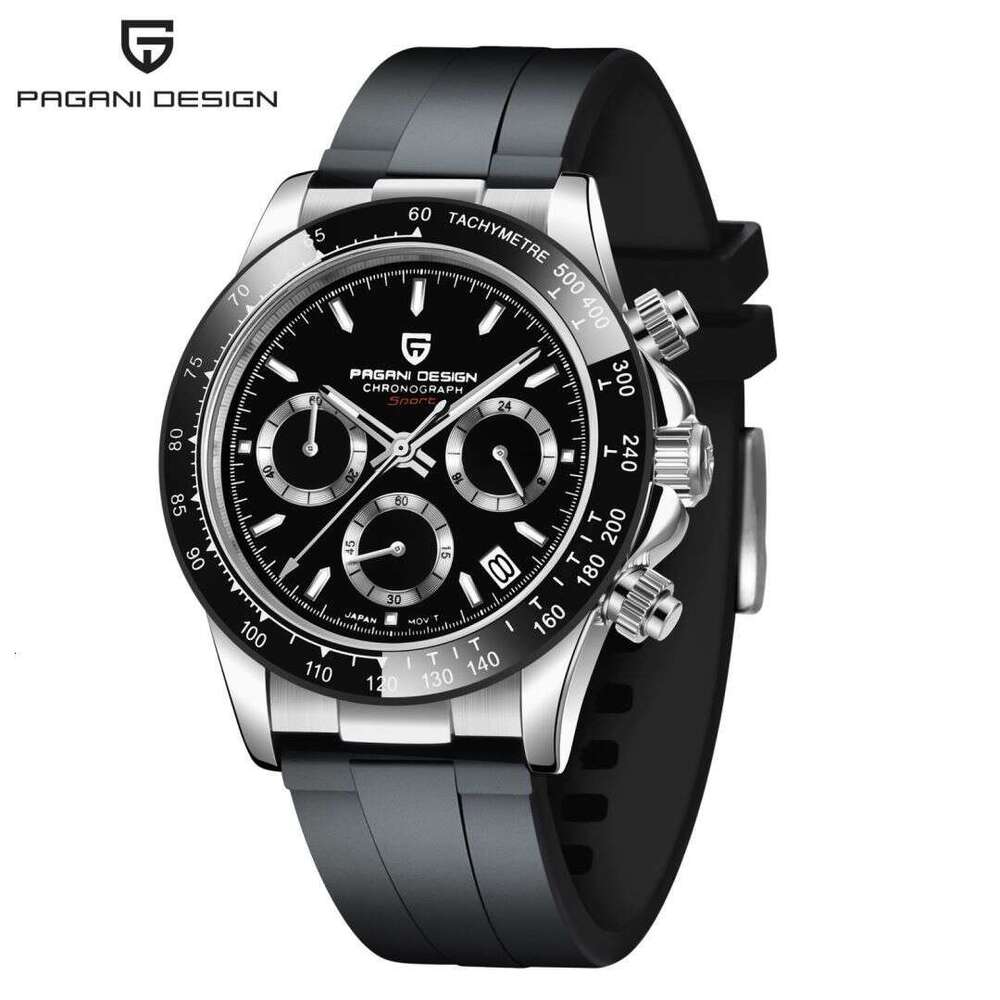 PAGANI DESIGN Novel Functional Chronograph Running Code Luminous Clear Rubber Men's Watch PD-1664