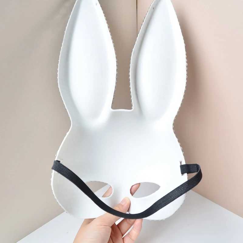 Rabbit Mask With Large Eye Designs Festival Elastic Bands Rabbit Face Mask with Glass Charm for Themed CelebrationW251029