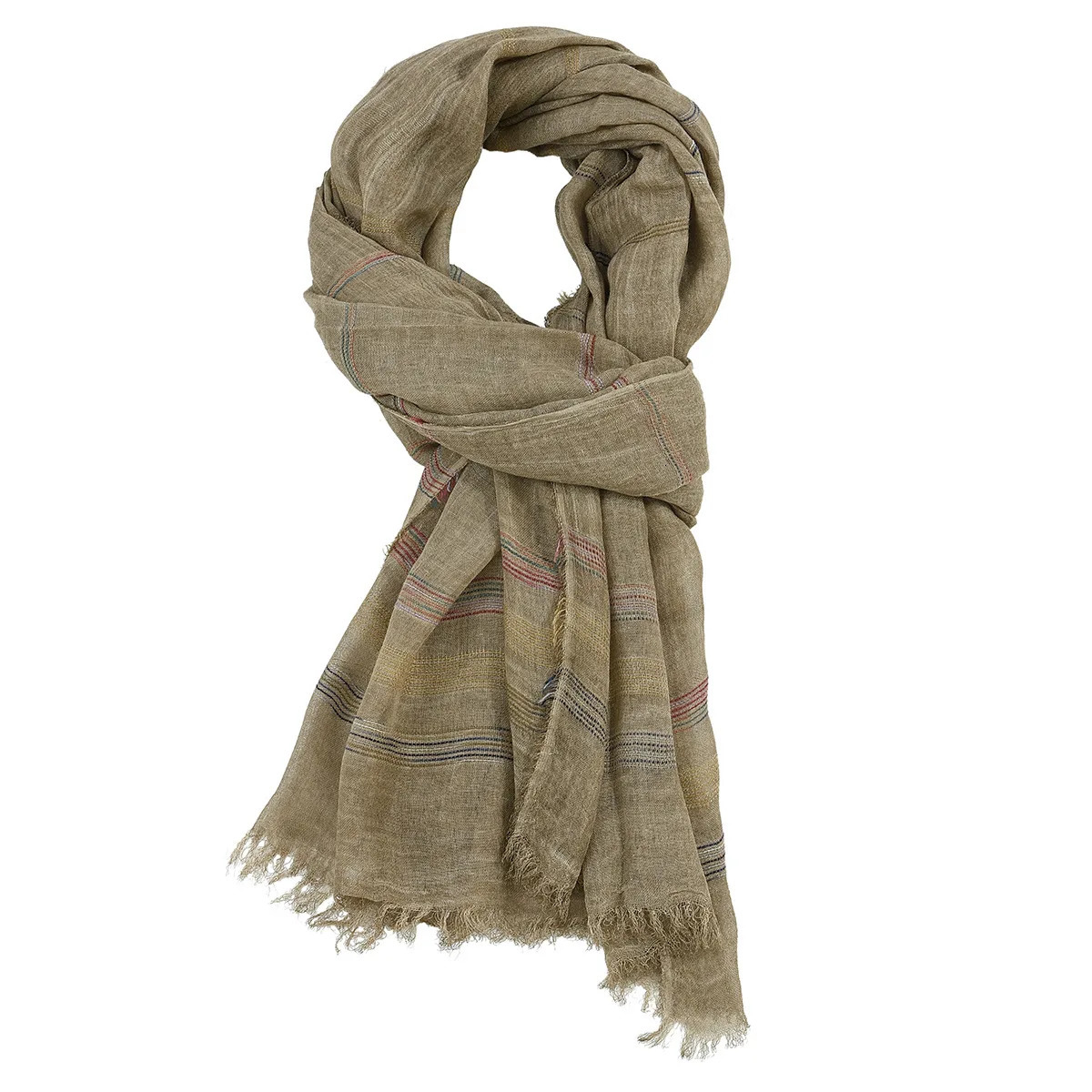 Fashion Men Scarf Cotton Linen Yarndyed Striped Mens Scarves Tassel Long Shawl Autumn Winter Male Accessories Bufanda Wraps 251029
