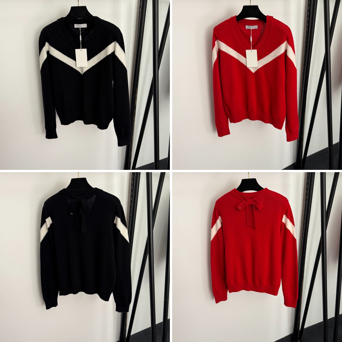 V Neck Wool Hoodie … - image