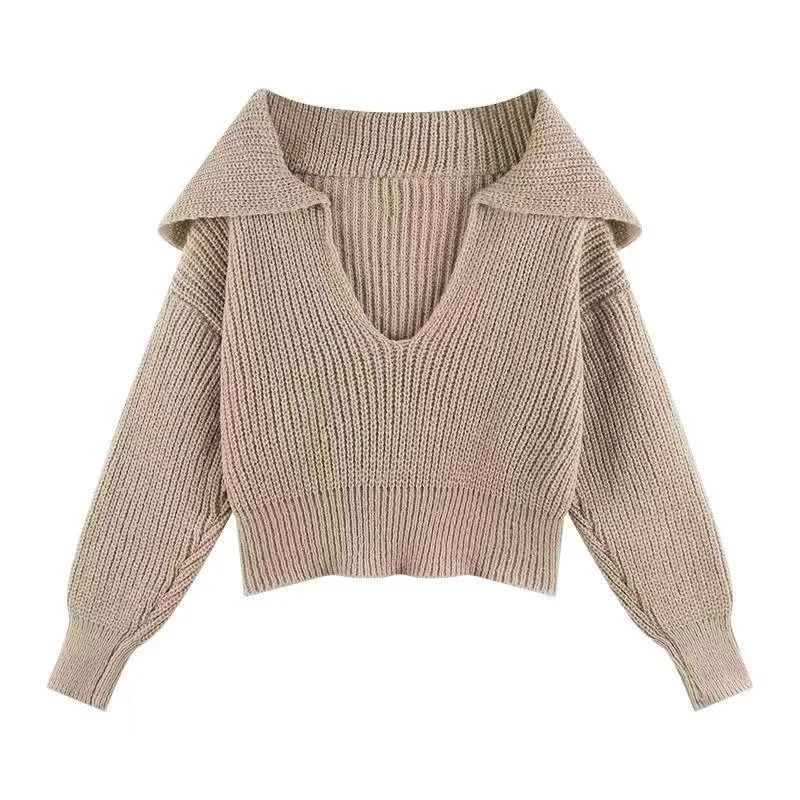 Korean Style Womens Sweater Winter Elegant Matching Long Sleeve Top Chic Casual Pullover Solid Blouse Knitwear Jumper Y2K Top 251029