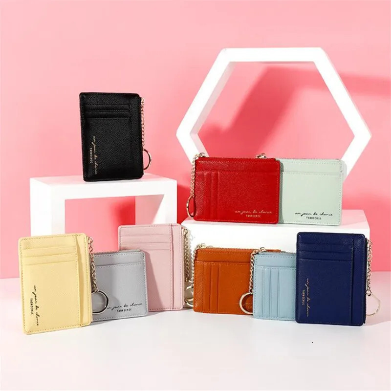 1PC Fashion Women Wallets Zipper PU Leather Coin Purse Mini Key Chain Portable Small Wallet Multi card Bit Card Holder 251029