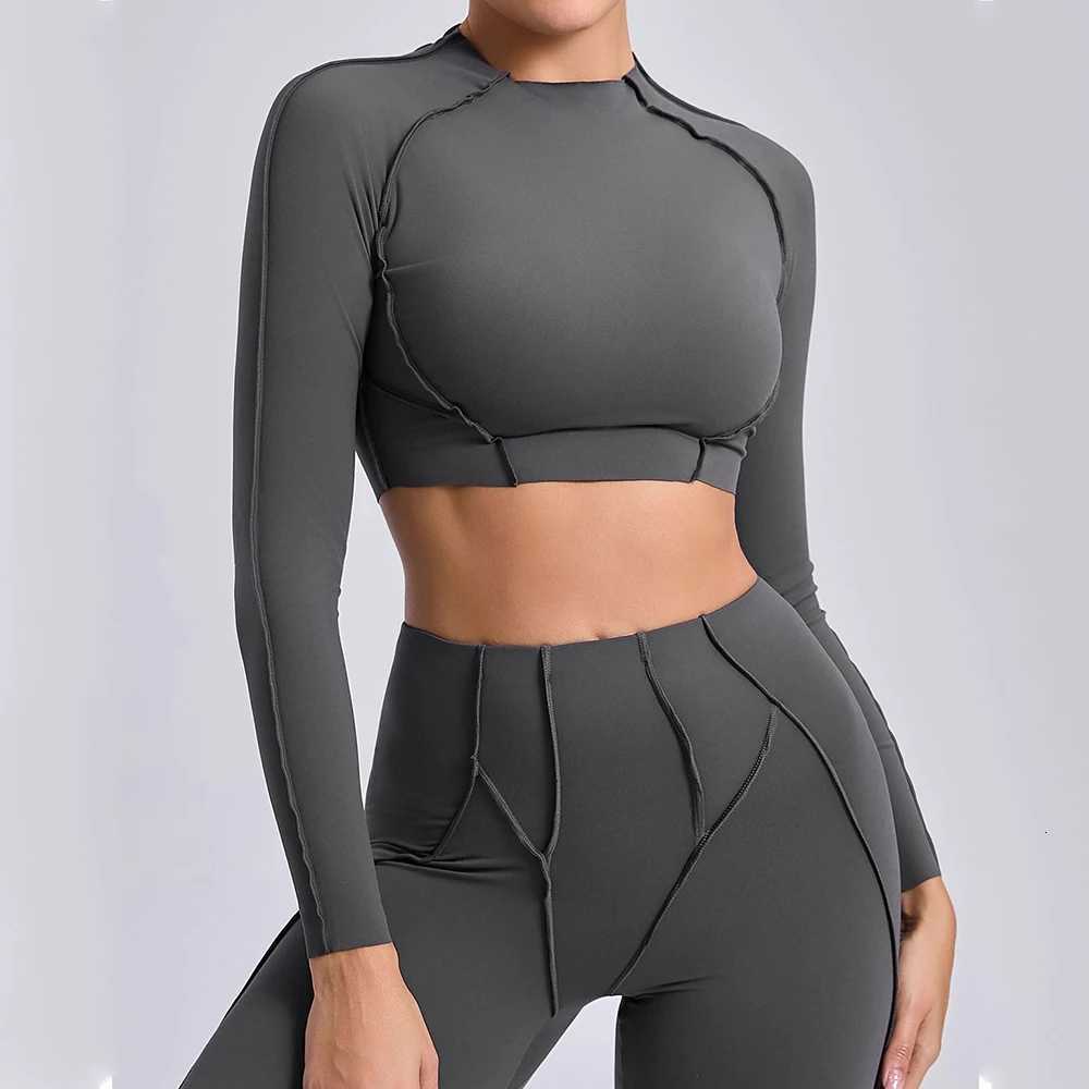 Long Sleeve Gym Shirts Sport Top Fitness Yoga Clothes for Women Active Wear Sports Shirt Elastic Fitness Yoga Running ShirtsXJ251029