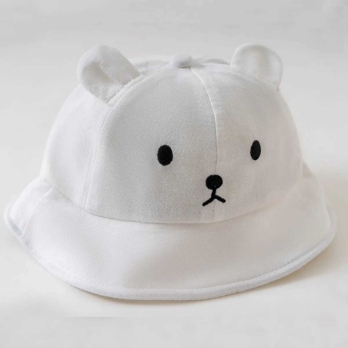 Newborn Baby Hat Infant Muslin Bucket Hat Kids Bear Ears Summer Beach Sun Caps Boys Girls Easter Hats For Toddlers 324 Months251028