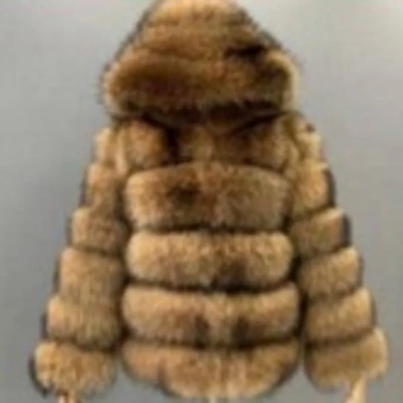 Korean Winter Womens Coat Faux Fur Thick Warm Fashionable Round Neck Raccoon Grass Splicing Clothing 251028