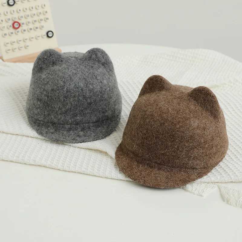 Cartoon Kids Wool Equestrian Hat Spring Winter Warm Children Duckbill Cap 26year Girls Boys Sunshade Visors Fashion Baby Fedora251028