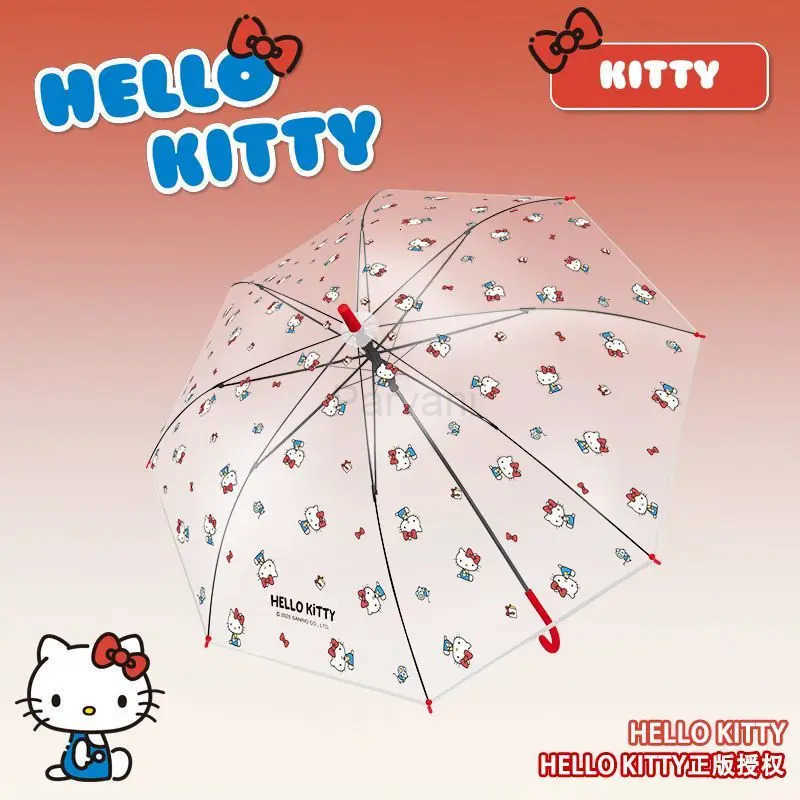 Sanrio Sanrio Hello Kitty Umbrella Transparent Umbrella Cartoon Cute Student Good Looks Folding Windproof Fully Automatic Lightweight L251029