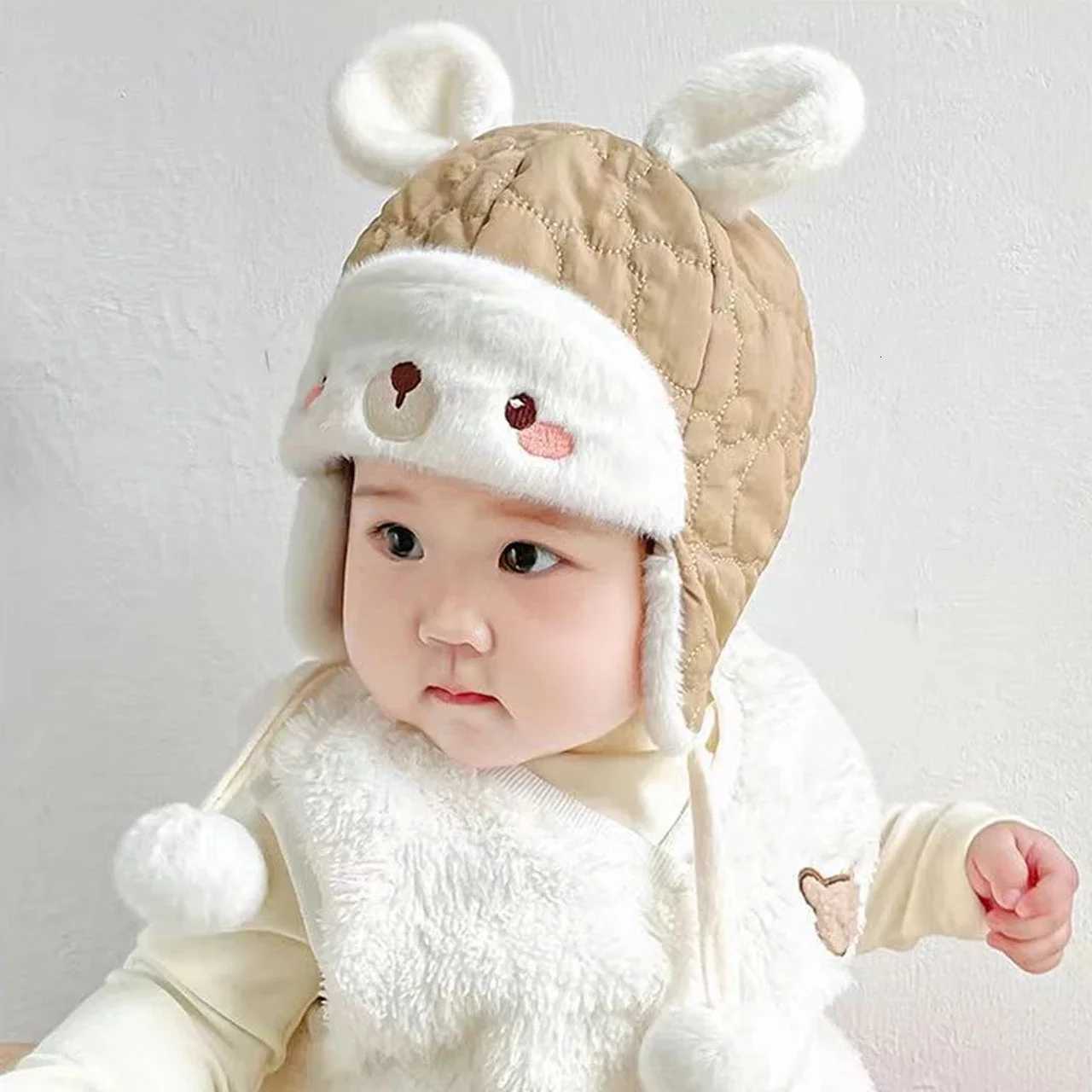 Winter Baby Ear Protection Hat Outdoor Warm Soft Plush Cap for Infant Cute Cartoon Boy Girl Earmuff Hats251028