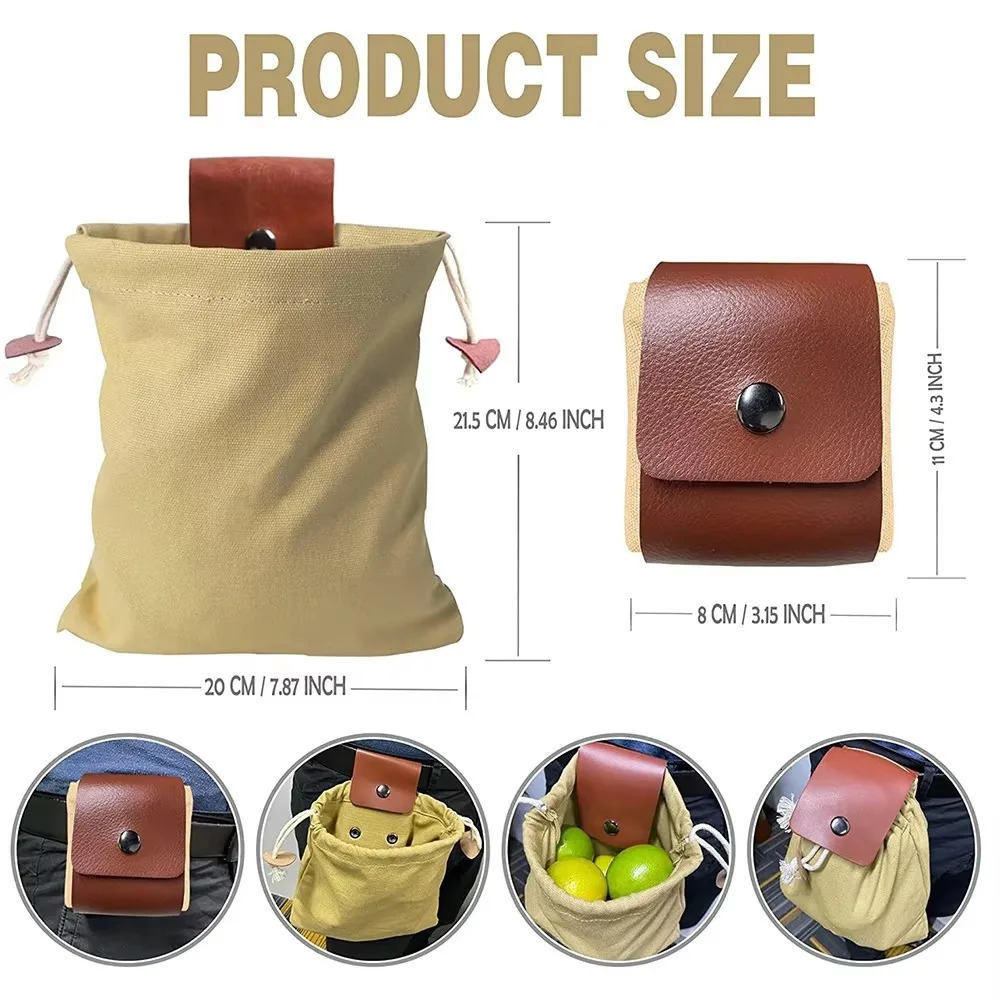 Portable Outdoor Waist Bag PU Leather Foldable Sports Bag Hanging Tool Bag Organizer Bag 251021