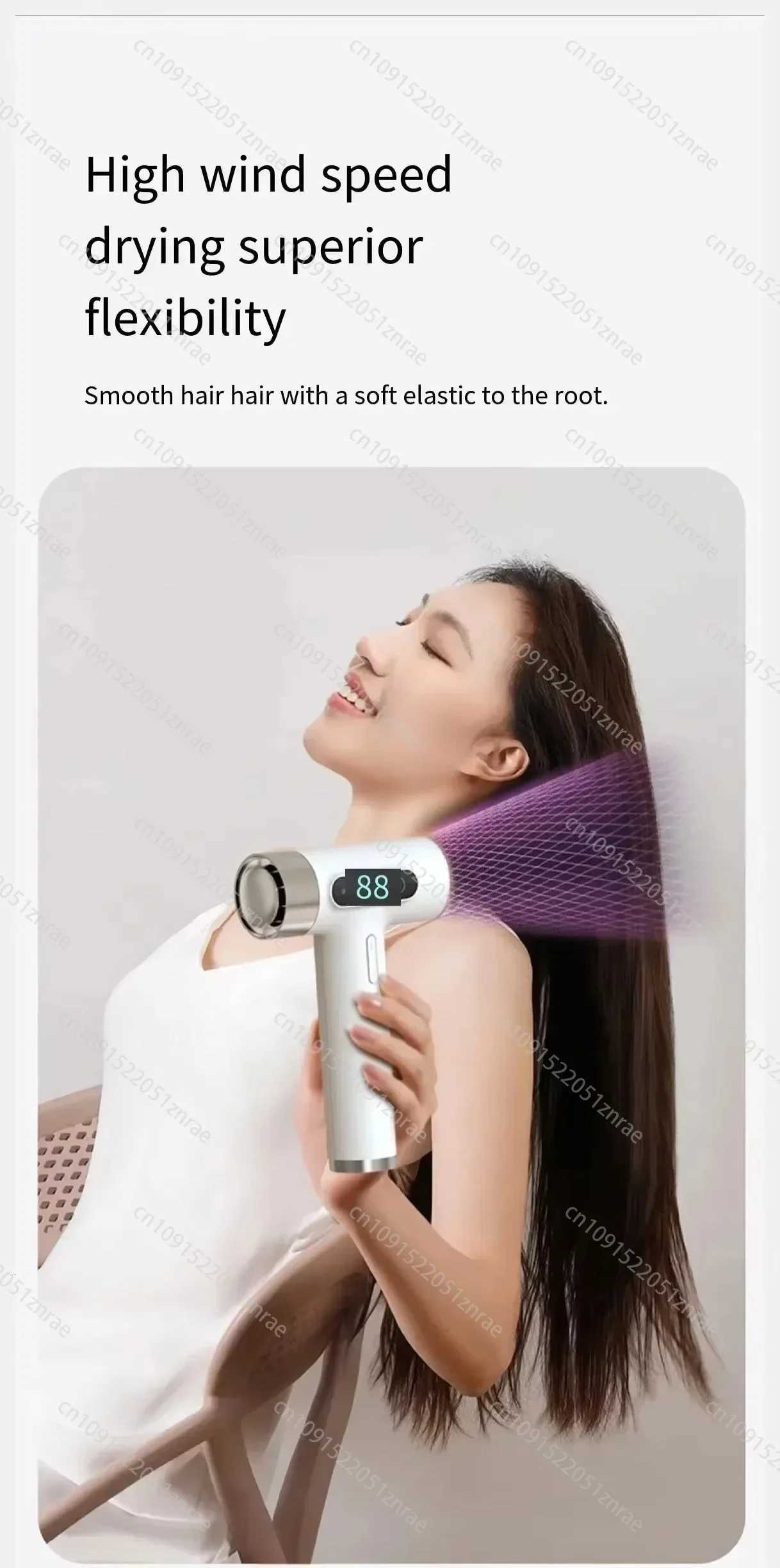 Super Portable USB Charging Wireless Hair Dryer 00000RPM High Wind Powerful ColdHot Air Styling Tools LED Display W251029