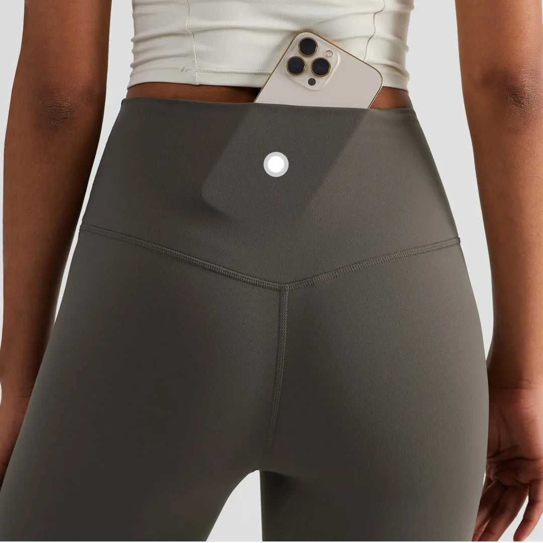 Solid Color Back Waist Pocket High Waist Fitness Yoga Legging soft Women Sport Pant Tight Butter Athletic Gym AnkleLength PantsXJ251029