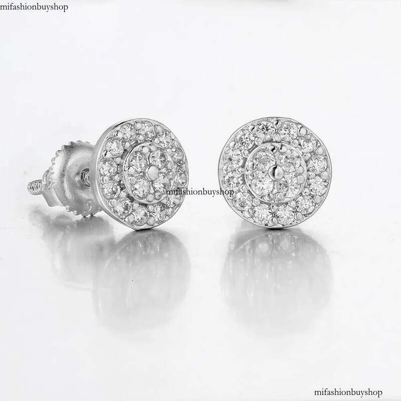 7mm Personalized Round Full Dia for Women Micro Set AAA Zircon Thread Fashion Earrings Party Daily Matching
