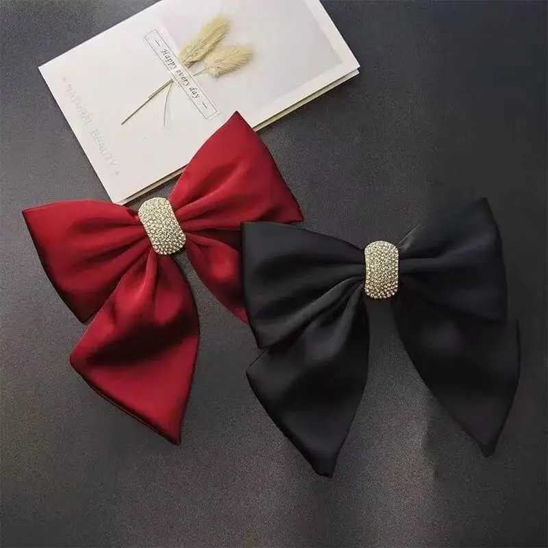 HighEnd Hair Accessories InternetFamous HighEnd French Bangs Satin Bow Headwear and Fashionable Hair Clips for WomenW251028