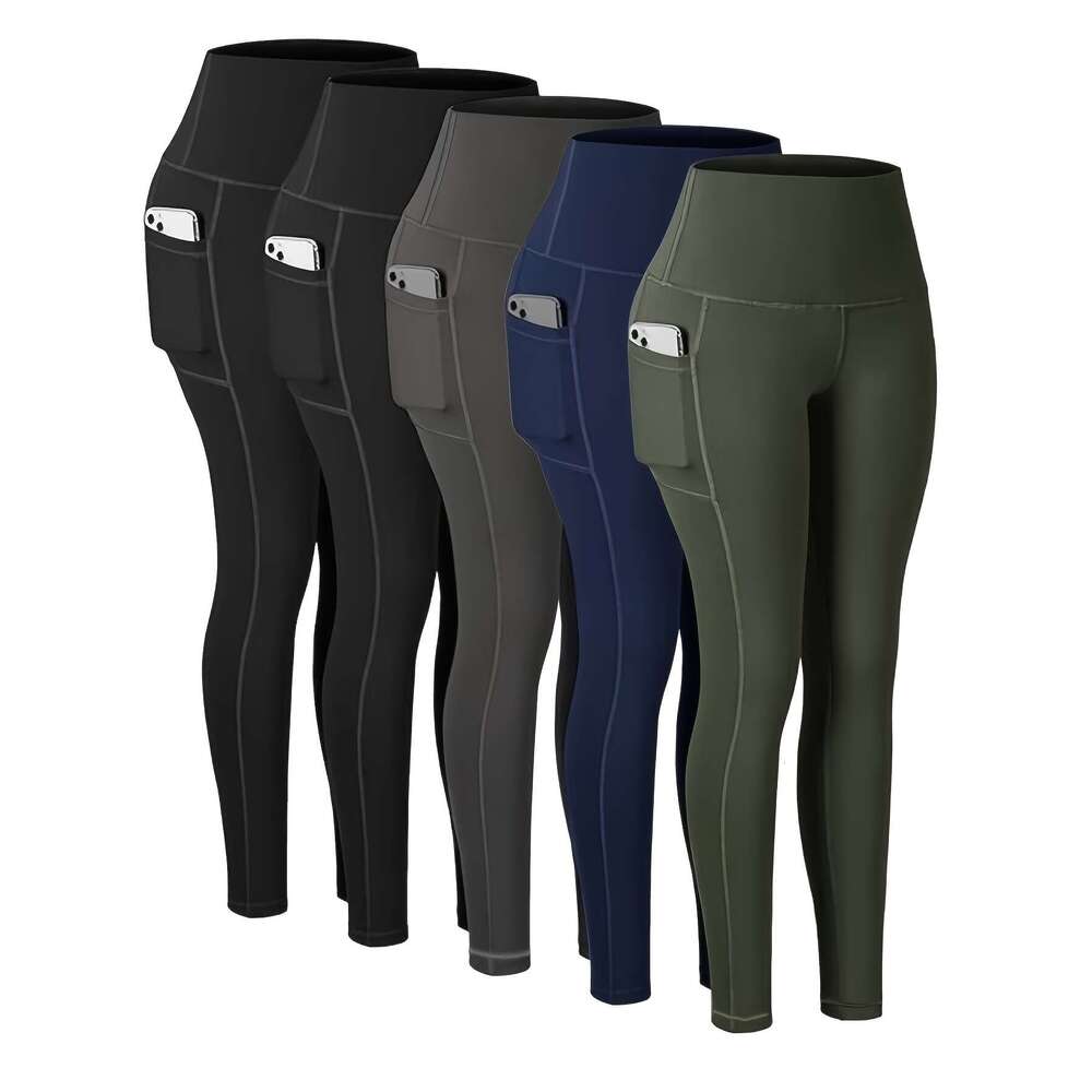 Targeted Five-piece Set of Sports Yoga Pants for Women, High-waisted, Tight, Quick-drying, Compression Pants, High Elasticity, Running, Outerwear, Lon
