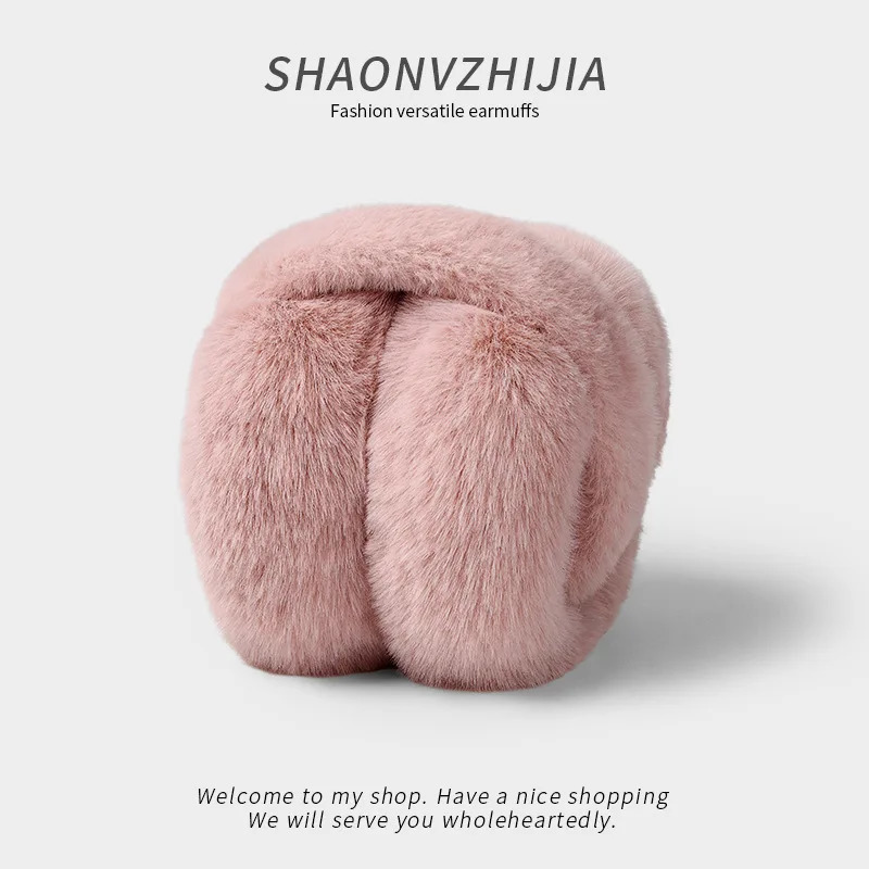 1 PC Furry Earmuffs for Women Foldable KoreanStyle Plush Rabbit FurLike Ear Warmer Essential ColdResistant Warm Ear Prot 251029