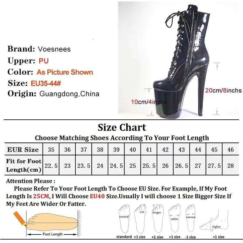 Sexy Shine Patent Leather Women 15 17 20cm/8inchs Extreme High Heels Platform Boots Lace Up Stripper Pole Dancing Shoes