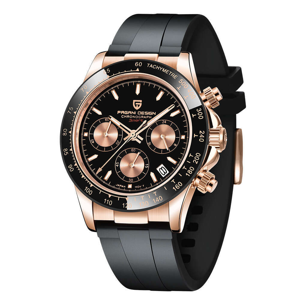 PAGANI DESIGN Novel Functional Chronograph Running Code Luminous Clear Rubber Men's Watch PD-1664