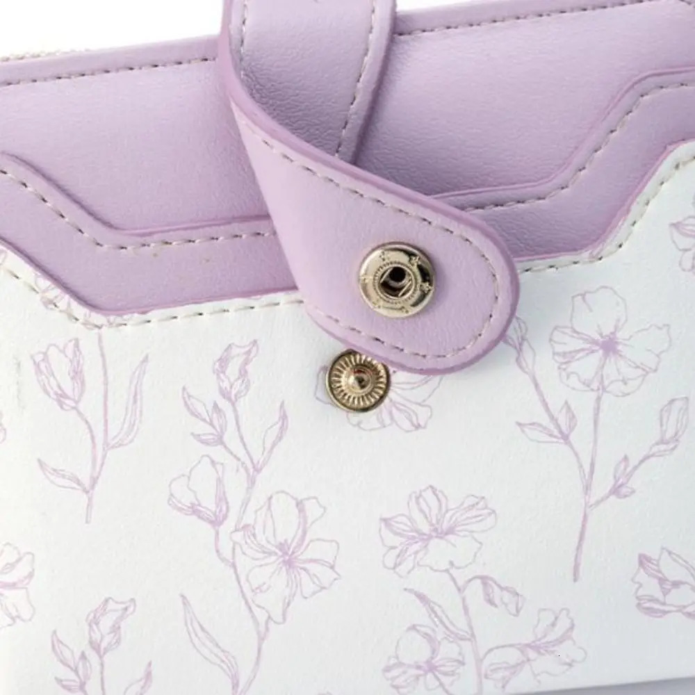 Floral Print Mini Coin Purse Bag Multi Function ID Credit Card PU Leather Short Wallet Zipper Pouch Korean Ins Fashion 251029
