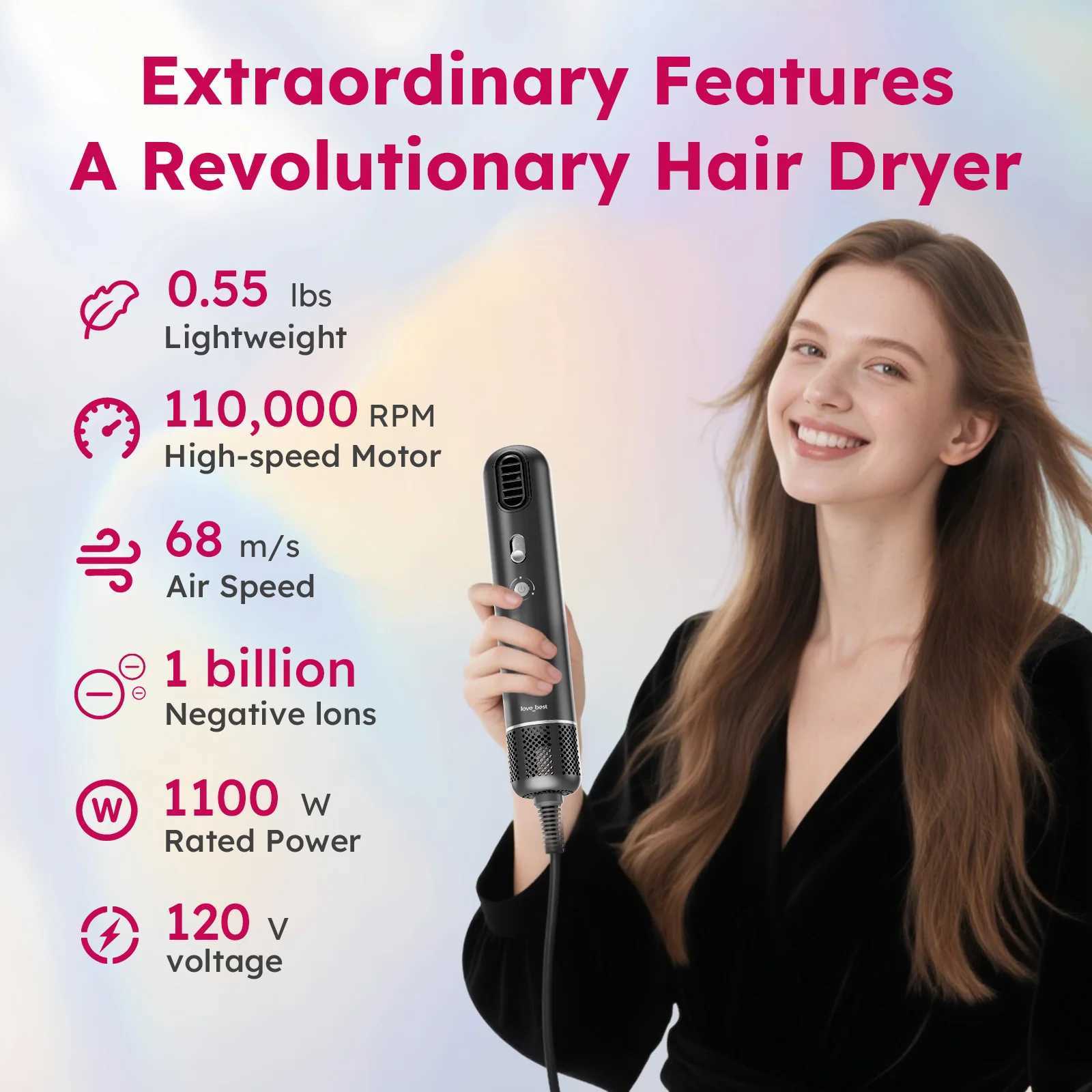 Portable Travel Hair Dryer Lightweight QuickDry Compact Size for Men And Women W251029