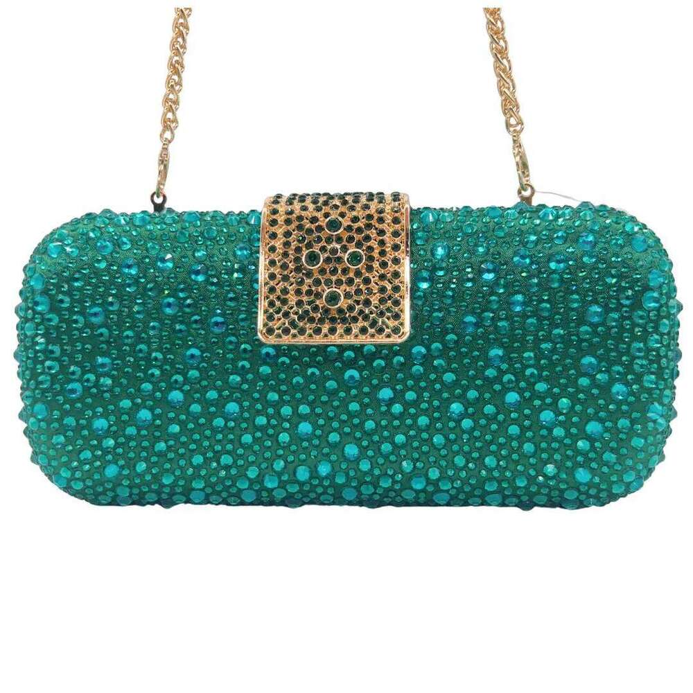 XIYUAN Women Green Crystal Evening Clutch Shimmering Purple Rhinestone Wedding Full Diamond Handbag Bridal Bags