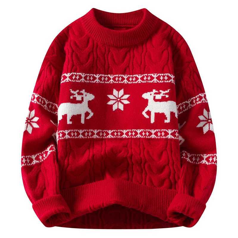 2024 Winter sweater new High End Luxury Cashmere Sweater Men Thick Warm Mens Sweaters With Deer Korean Harajuku Christmas Jumper J251029