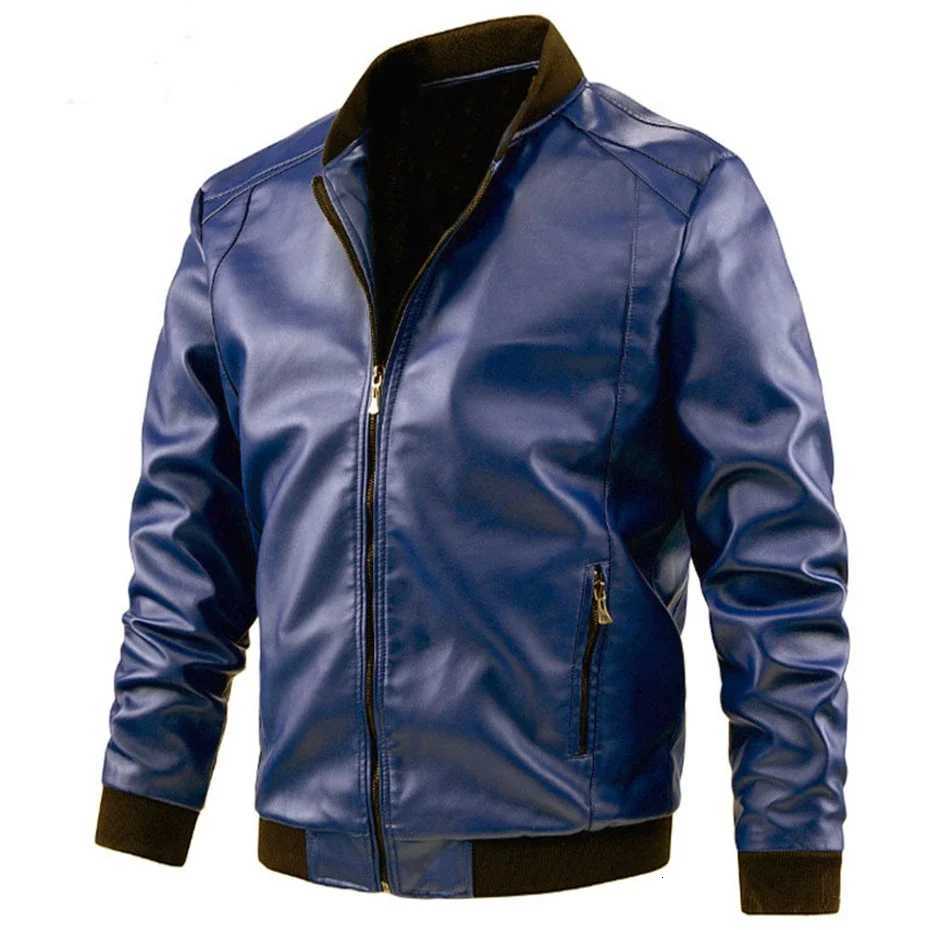Plus Size 6XL 7XL PU Jacket Men Faux Leather Coat Casual Motorcycle Biker Coat Solid Color Leather Jackets Male Big Size 6XL 7XLT251029