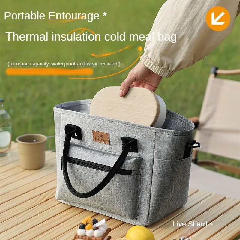 Portable insulated bag for office workers to pack lunch box bag with rice portable lunch box bag picnic waterproof ice bag 251029