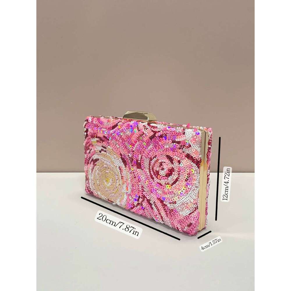 Designer Bags Pink Dinner Bag, Quiet Sequins Suitable For Party Girls, Women, Brides Luxury Bag