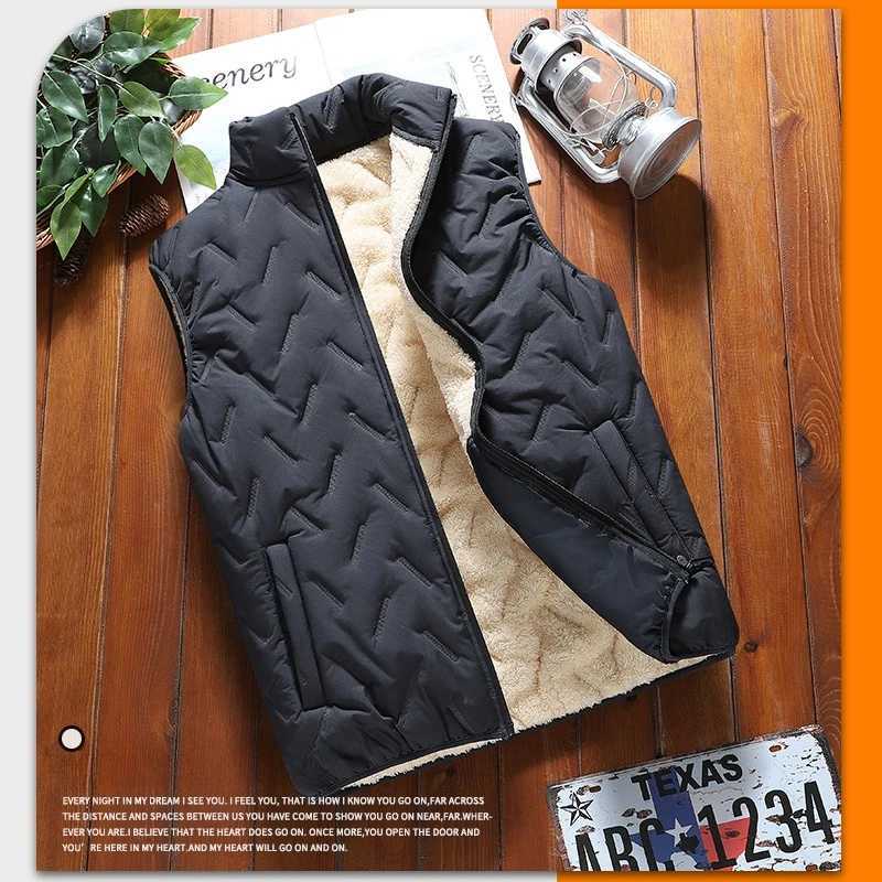 Autumn Winter Fashion Mens Padded Vest Jacket Casual Thick Waistcoat Warm Standing Collar Sleeveless Puffer Jackets Mens Tops W251029