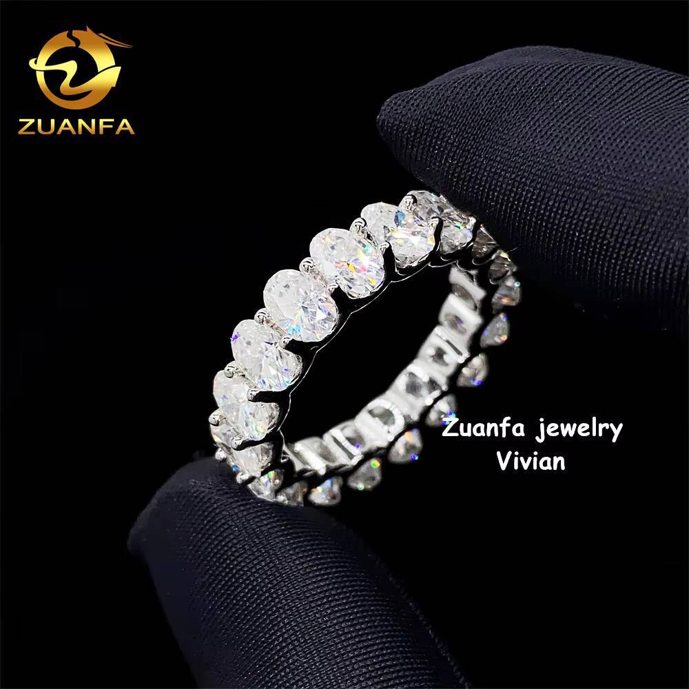 D Color VVS Moissanite Diamond Customized Female StyleWedding Bridal Luxury Jewelry Sterling Silver 925 Band Ring