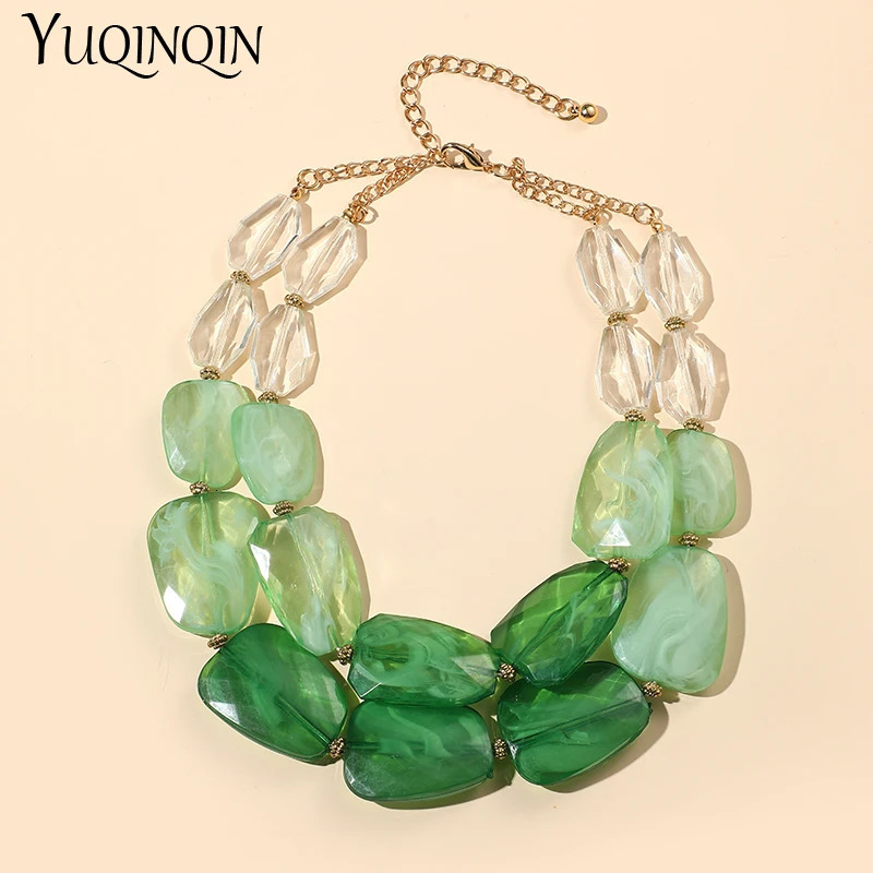 Fashion Multilayer Choker Necklaces For Women Trendy Jewelry Short Boutique Colorful Beads Pendant Necklace Accessories Summer 251029