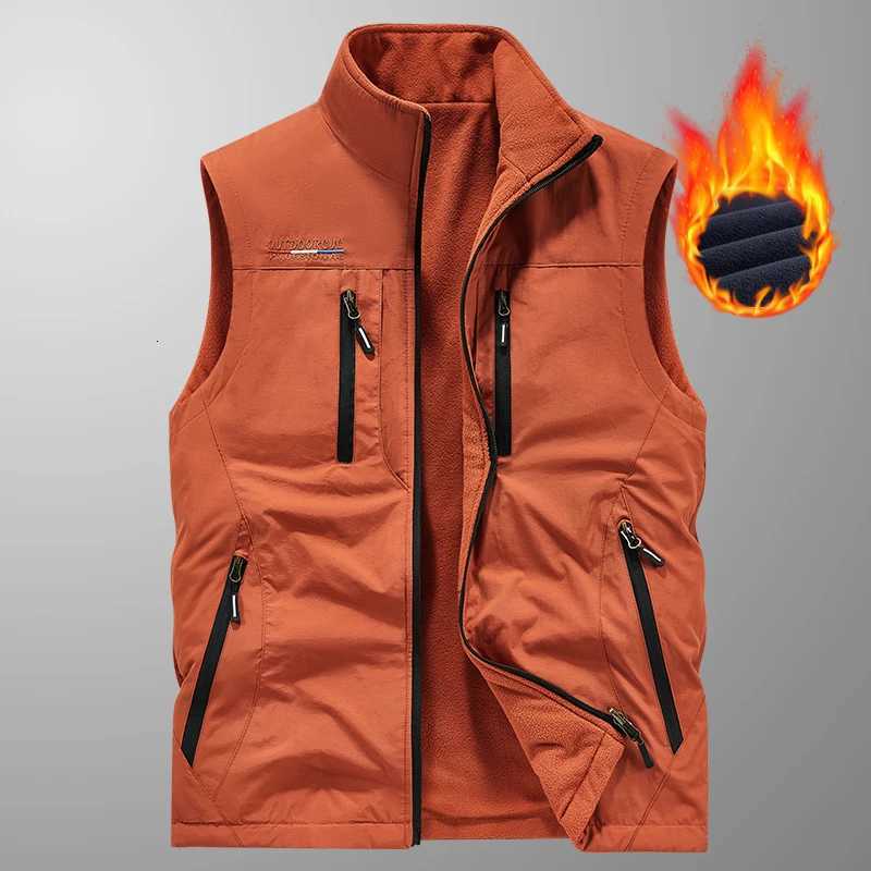 Outdoor Sports Leisure Fitness Running Plush Breathable Trendy Vest Highquality Fashionable Windproof Mens Warm Leather Vest W251029