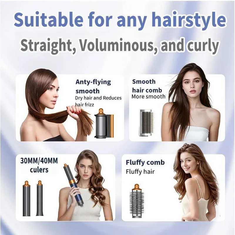 Professional 6in Hot Air StylerHair Dryer Brush MultiHair Styler Set with AutoWrap Curler Hair Styling Tool Gift for Women W251029