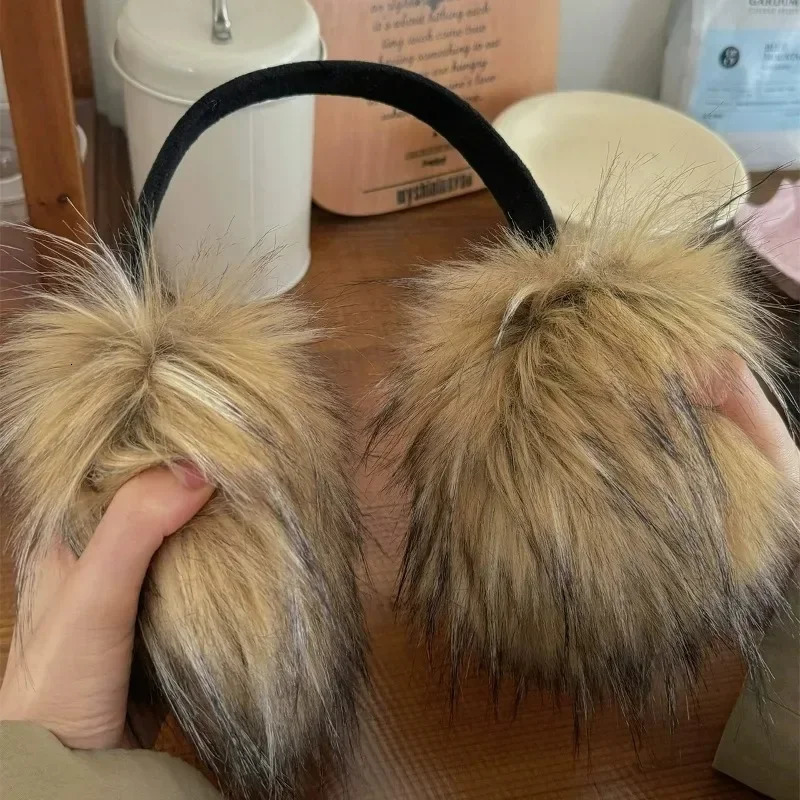 Y2k Korean Plush Furry Earmuffs Women Fashion Versatile Thicken Earflap Winter Windproof Warm Cycling Ear Protection Earplugs 251029