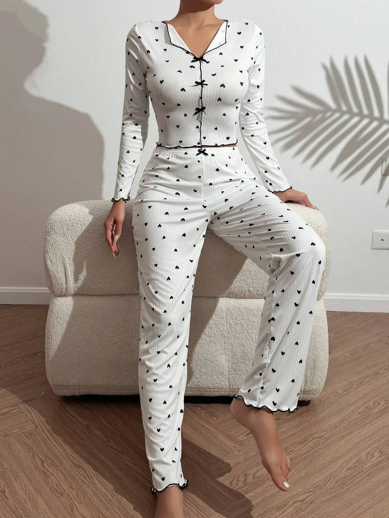 Spring Autumn Pajamas Sets for Women Long Sleeve Tops Pants 2 Piece Set Home Suit Night Wear Sleepwear Pijamas 251029