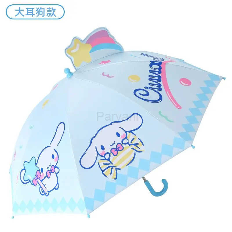 Sanrio Sanrio MINISO Hello Kitty Cartoon Long Handle Umbrella Windproof Umbrella Anime Student Rain and Sunny Dual Use Umbrella Durable L251029