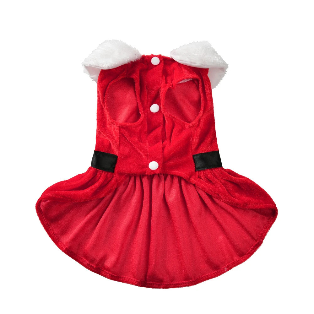 Pet Dresses Xmas Santa Claus Cosplay Red Princess Skirt Soft Christmas Costumes Holiday Party Kitten Gifts For Small Dogs Cats 251029