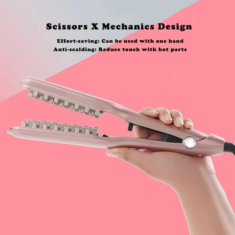 Fluffy Hair Curler Corrugated Curling Iron Ceramic Hair Crimper Volumizer Corn Perm Splint Hair Waver Curling Tongs Styling Tool 251029