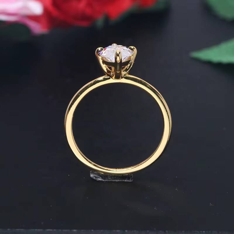 Yingma Fashion Jewelry 925 Sterling Silver 14K18K Yellow Gold 7x9mm Two Carats Oval Moissanite Rings