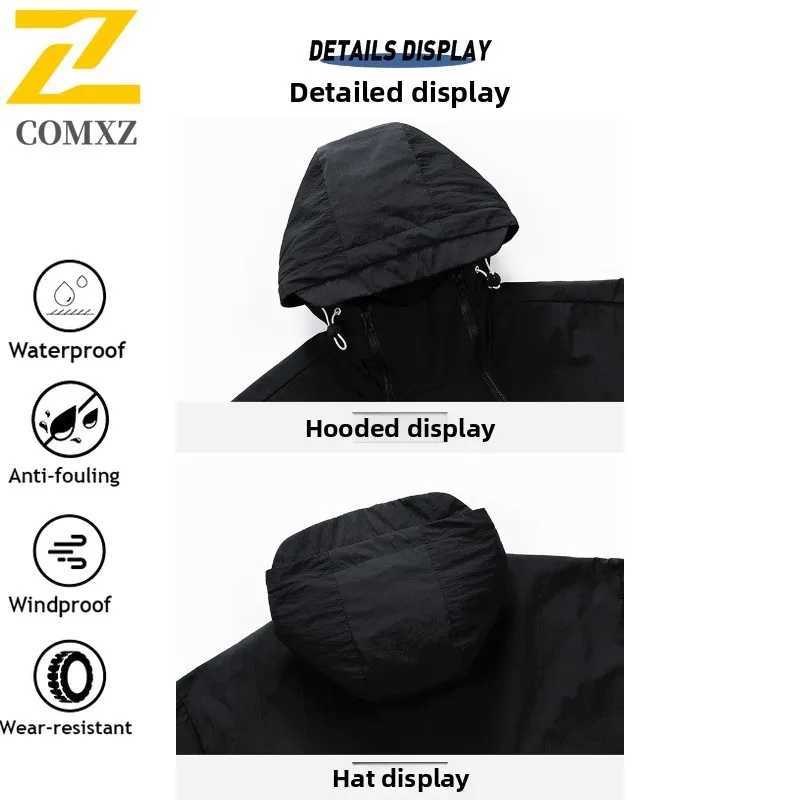 Men Casual Hooded Windbreaker Autumn Korean Style Windproof Outdoor Sportswear Lightweight Hiking Solid Color Breathable Coat J251029