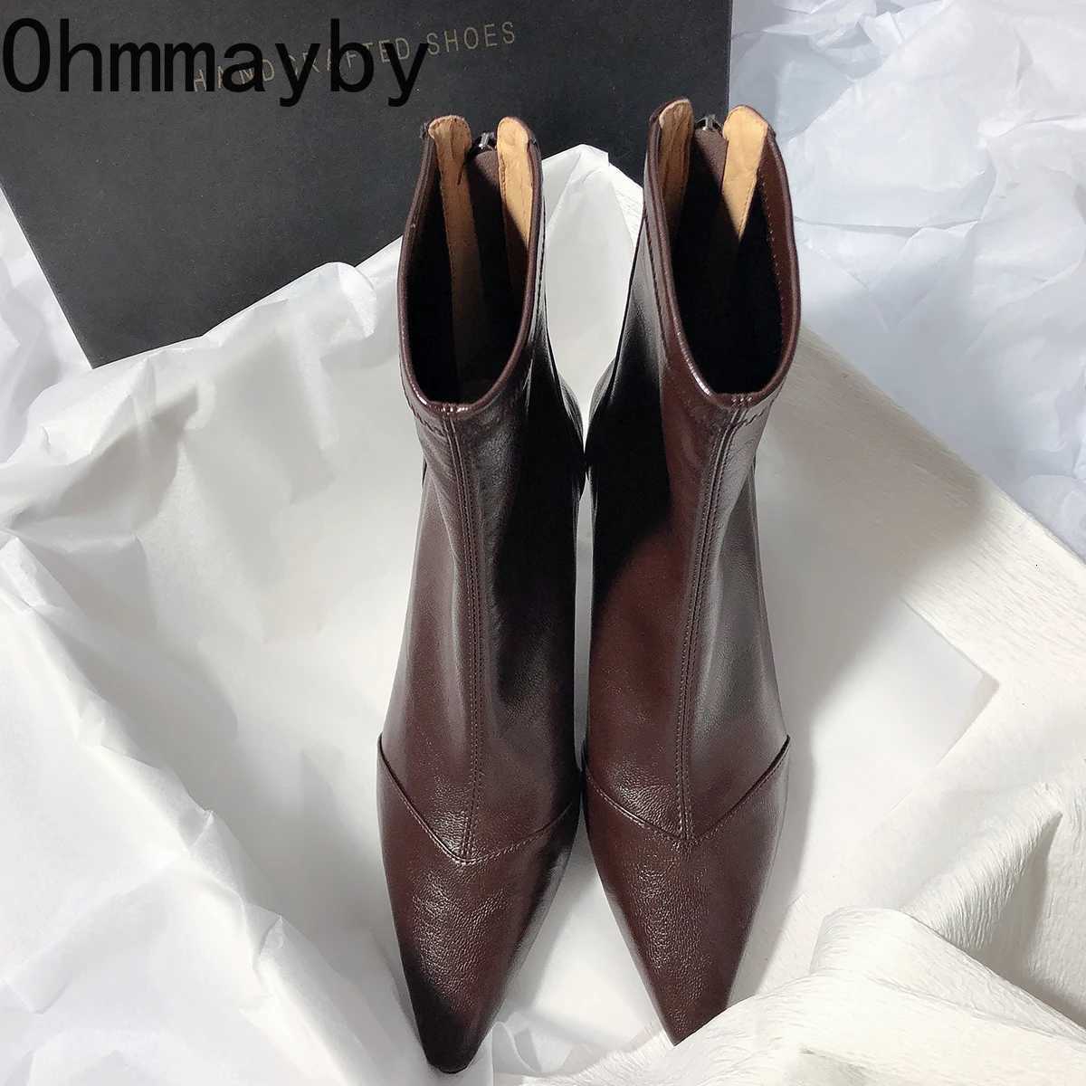 Autumn Vintage Pointed Toe Women Ankle Boots Fashion Soft Leather Ladies Elegant High Heel Short Botas Zapatos De Mujer Z251029