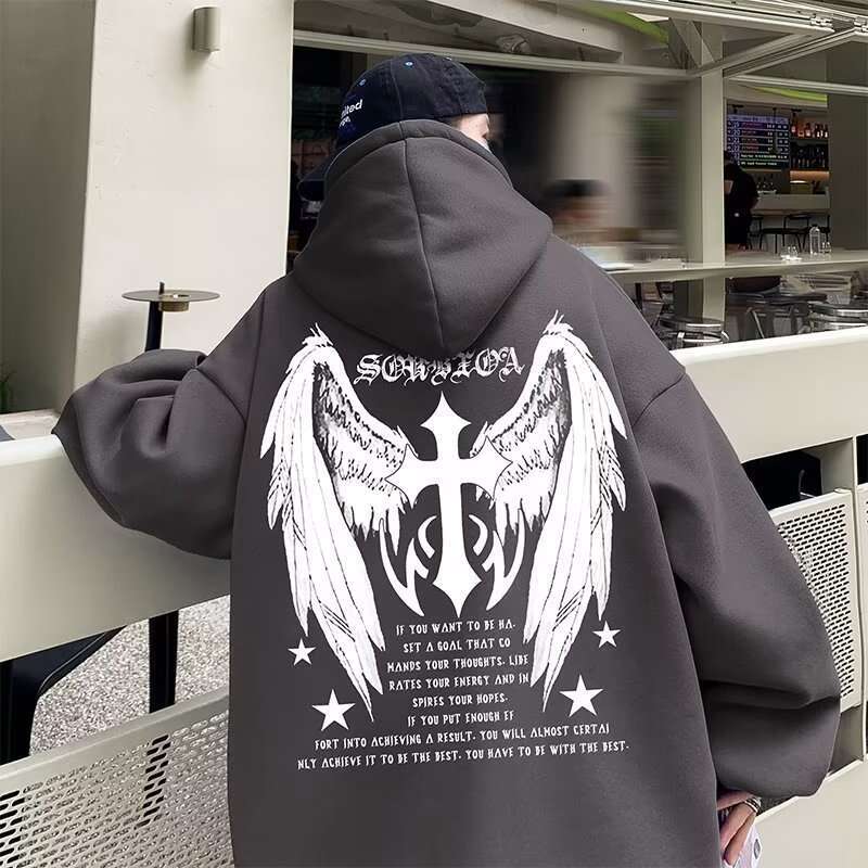 Hoodie Autumn Spring Designer Men's Women's Hoodie Y2K Hip Hop Gothic Skull Cartoon Pattern Print Black Ultra David Coat Men's Women 