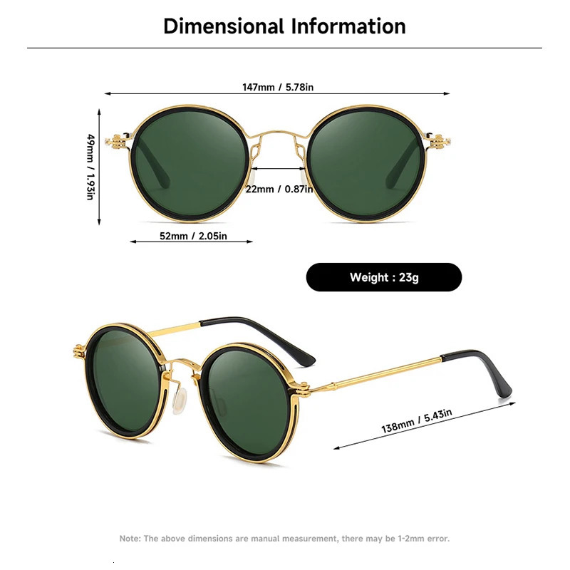 Vintage Polarized Sunglasses Men Round Retro UV400 Sun Glasses High Quality Alloy Eyewear Driving Fishing Sunglass 251013
