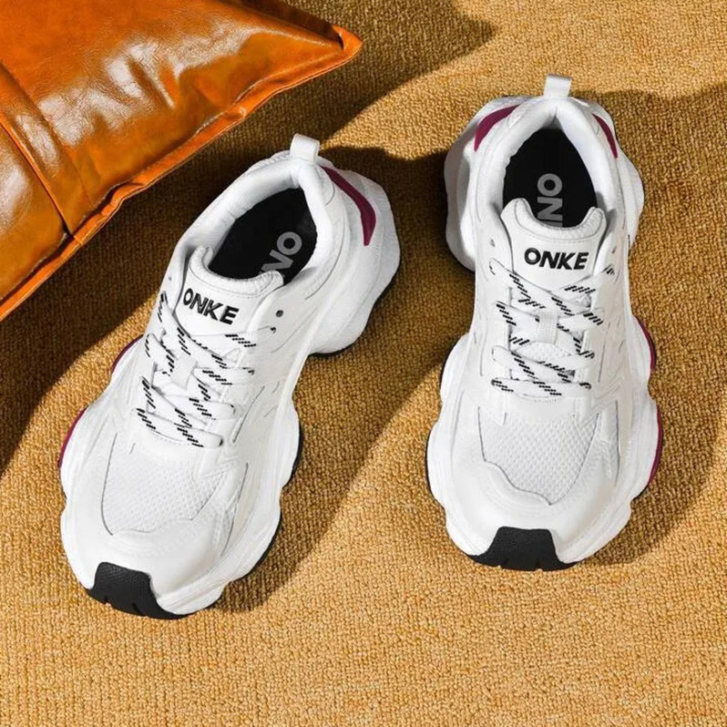 ONKE Shoes Men & Women New Autumn Thick-Soled Height-Increasing Casual Sports Shoes Fashionable Versatile Breathable Mesh