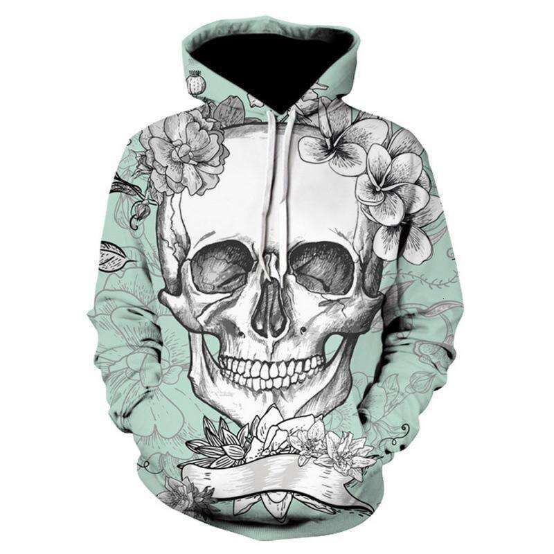 Men Hoodie Designer Hip Hop Gothic Skull Cartoon Pattern Print Black Ultra David Coat Men's Women's Gothic Pullover Clothing
