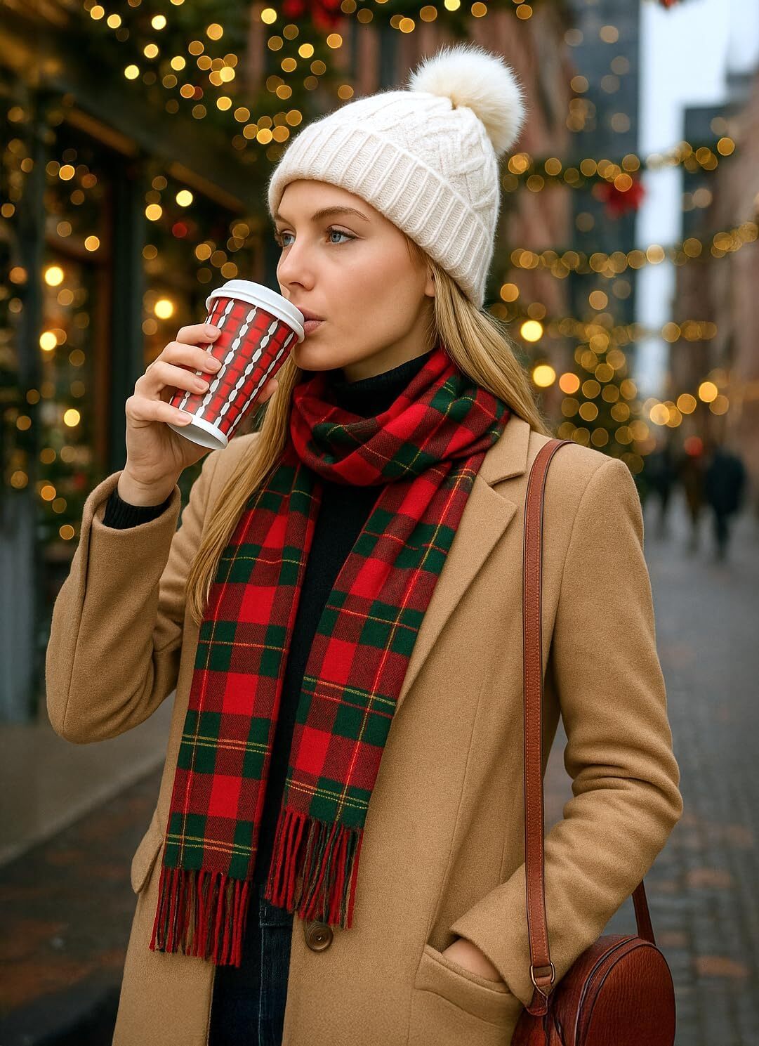 Custom Scottish Tartan Plaid Scarf Warm Cashmere Feel Winter Scarf Scarves for Holiday Christmas Daily Wear