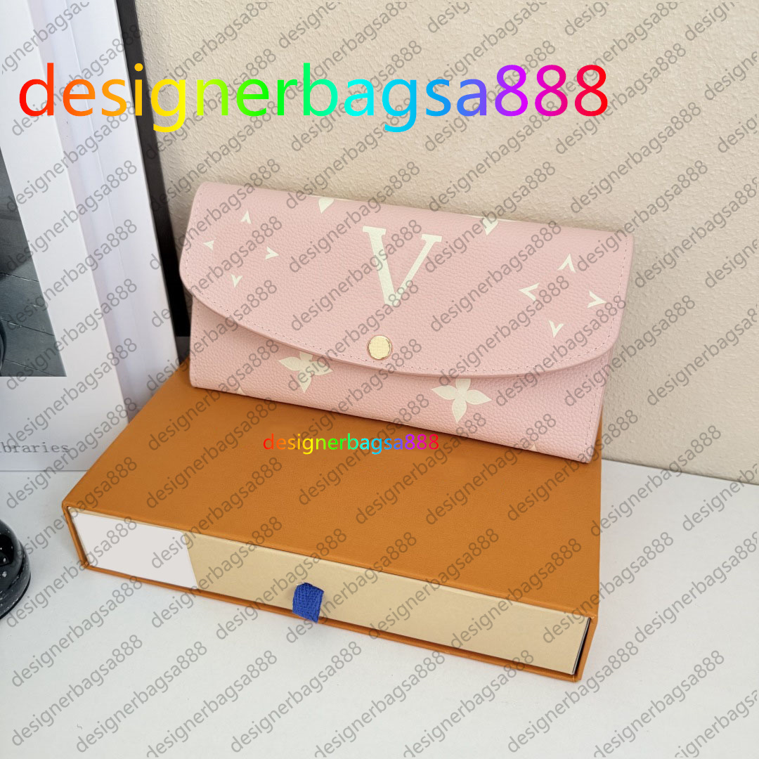 60531 Top quality luxury wallet designer pink card holder women's coin wallet brand women's long wallet envelope fashionable wallet key card holder 60017