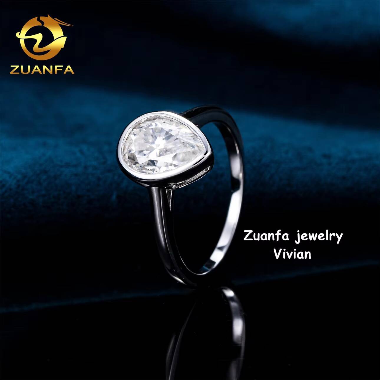 Sterling Silver 925 GRA Certificated VVS Moissanite Diamond Iced Out Women Wedding Rings Pass Diamond Tester